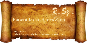 Rosenstein Szeréna névjegykártya