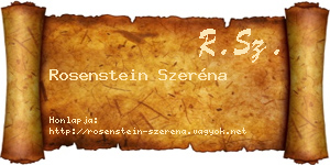 Rosenstein Szeréna névjegykártya